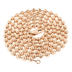 Men's 14K Yellow Gold Moon Cut Bead Chain 5mm 22-40in -Invicta Jewelry Store 14k white gold moon cut bead chain 5mm 22 40in ro