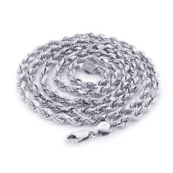 14K White Gold Rope Chain 3mm 22-30in