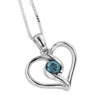 14K White Gold Single Blue Diamond Heart Necklace For Women Pendant 1 14K White Gold Single Blue Diamond Heart Necklace For Women Pendant -Invicta Jewelry Store 14k white gold single blue diamond heart necklace for women pendant 1