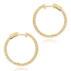 14K Yellow Gold Yellow Diamond Hoop Earrings 2 Carats Inside Out Design By Luxurman 11 14K Yellow Gold Yellow Diamond Hoop Earrings 2 Carats Inside Out Design By Luxurman -Invicta Jewelry Store 14k yellow diamond hoop earrings 2 carats inside out design by luxurman backye
