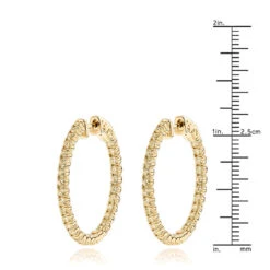 14K Yellow Gold Yellow Diamond Hoop Earrings 2 Carats Inside Out Design By Luxurman 13 14K Yellow Gold Yellow Diamond Hoop Earrings 2 Carats Inside Out Design By Luxurman -Invicta Jewelry Store 14k yellow diamond hoop earrings 2 carats inside out design by luxurman rulerye