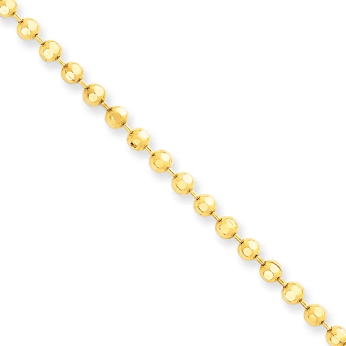14K Yellow Gold Ball / Combat / Dog Tag Chain 3mm 24-40in 3 14K Yellow Gold Ball / Combat / Dog Tag Chain 3mm 24-40in