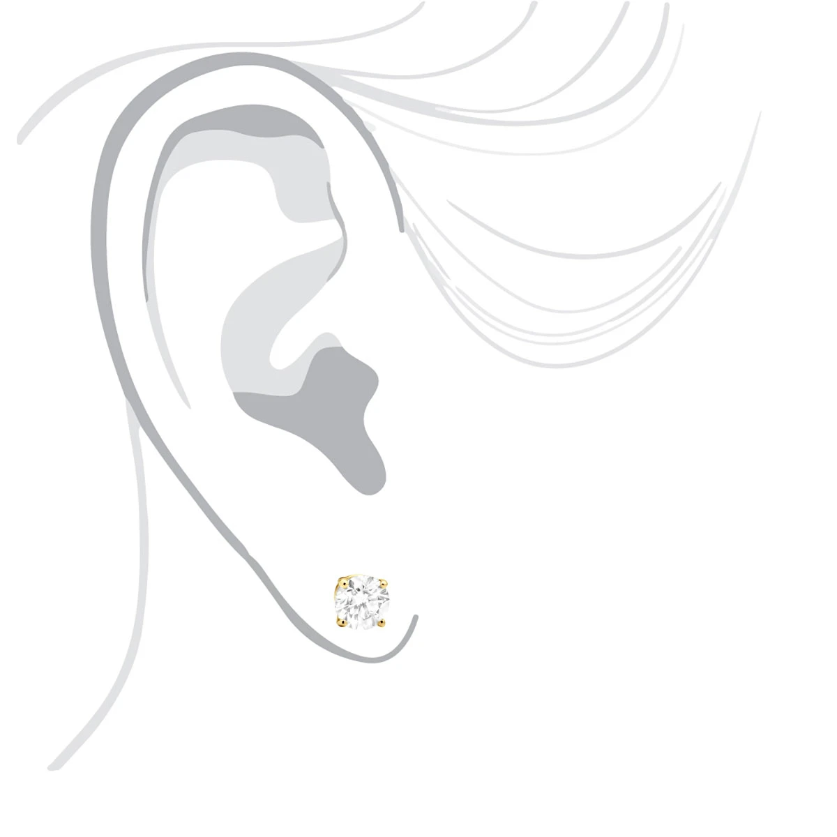 14K Yellow Gold Diamond Stud Earrings Round Cut 1.50ct 6 14K Yellow Gold Diamond Stud Earrings Round Cut 1.50ct - Image 4