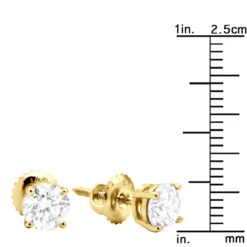 14K Yellow Gold Diamond Stud Earrings Round Cut 1.50ct 11 14K Yellow Gold Diamond Stud Earrings Round Cut 1.50ct -Invicta Jewelry Store 14k yellow gold diamond stud earrings round cut 150ct p 5637 ruler yellow