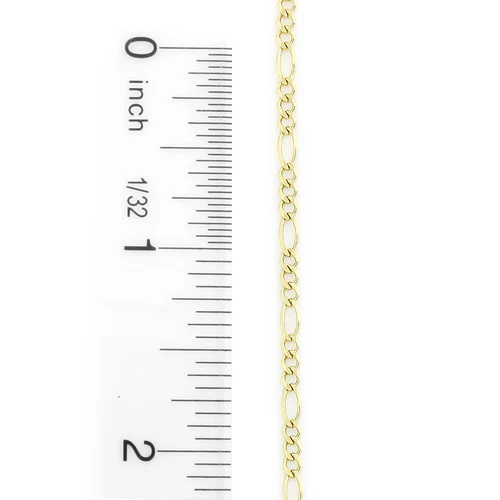Men's 14K Yellow Gold Figaro Chain 2.5mm 22-24in 5 Men's 14K Yellow Gold Figaro Chain 2.5mm 22-24in - Image 3