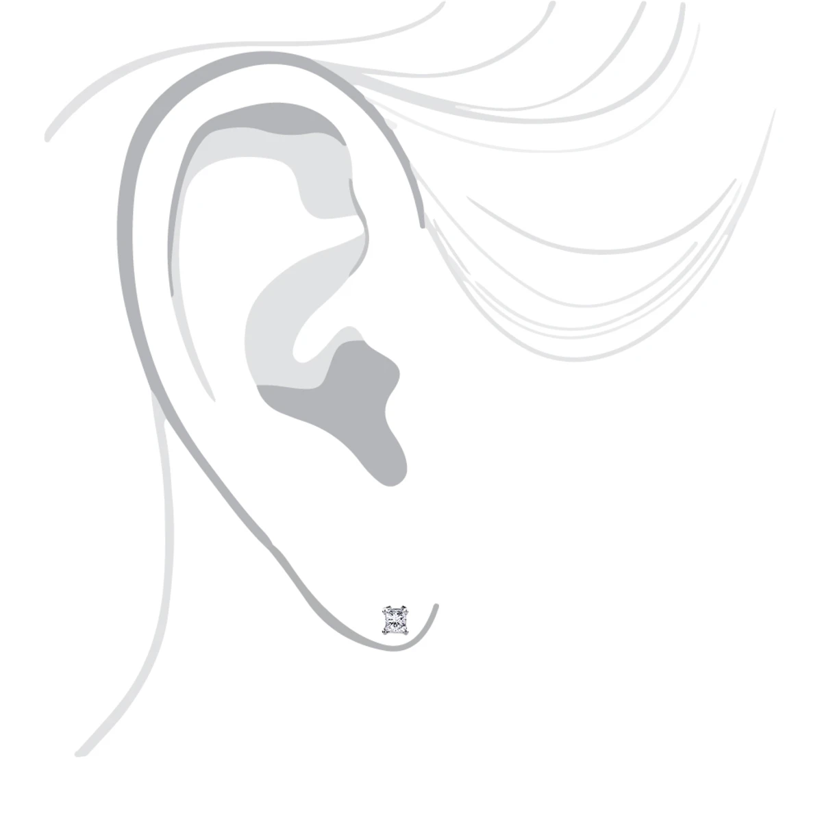 14K Yellow Gold Princess Diamond Stud Earrings 0.25ct 7 14K Yellow Gold Princess Diamond Stud Earrings 0.25ct - Image 5