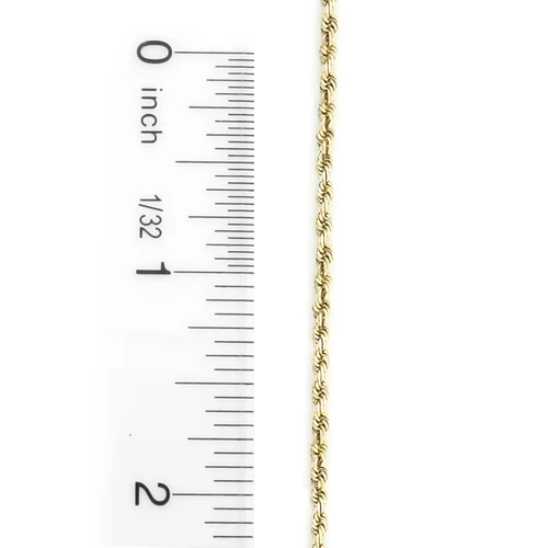14K Yellow Gold Rope Chain 2mm 22-30in 5 14K Yellow Gold Rope Chain 2mm 22-30in - Image 3