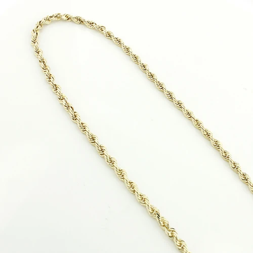 14K Yellow Gold Rope Chain 3mm 22-30in 4 14K Yellow Gold Rope Chain 3mm 22-30in - Image 2