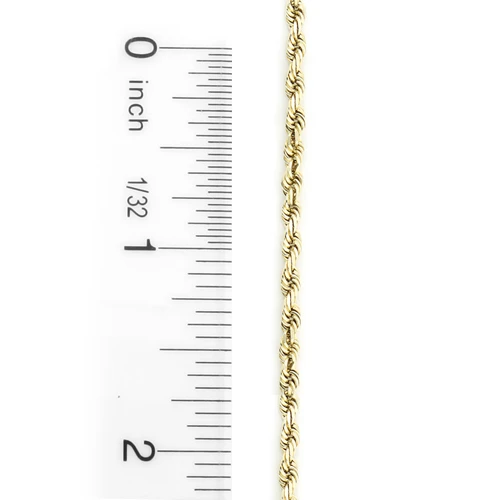 14K Yellow Gold Rope Chain 3mm 22-30in 5 14K Yellow Gold Rope Chain 3mm 22-30in - Image 3