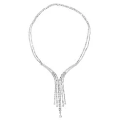 18K White Gold Antique Style Ladies Diamond Necklace Round Baguette Pear Diamonds 11 18K White Gold Antique Style Ladies Diamond Necklace Round Baguette Pear Diamonds -Invicta Jewelry Store 18k gold antique style ladies diamond necklace round baguette pear diamonds backwh