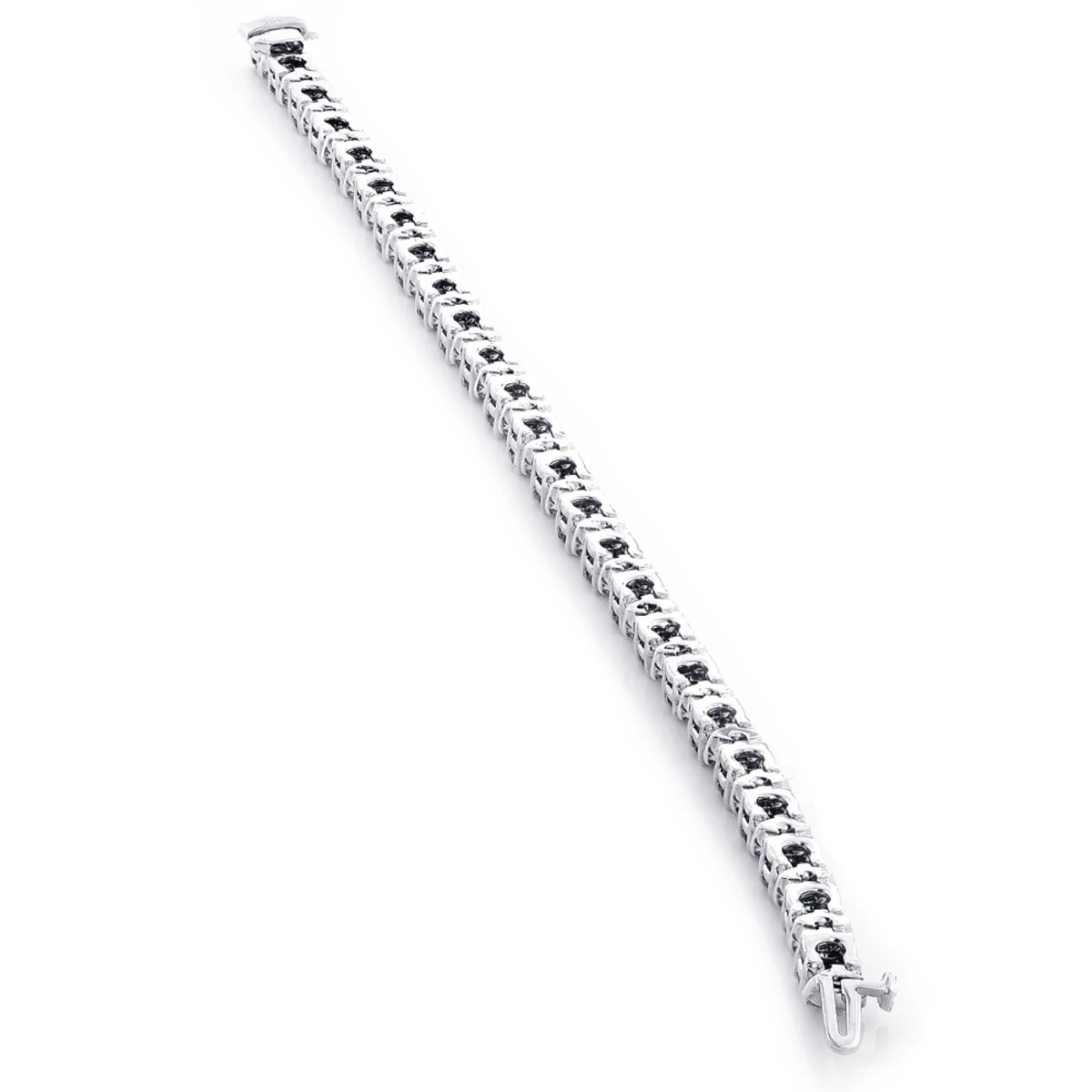 18K White Gold Blue Sapphire Diamond Tennis Bracelet For Women 3.76ct 5 18K White Gold Blue Sapphire Diamond Tennis Bracelet For Women 3.76ct - Image 3