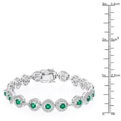 Women's 18K White Gold Diamond And Emerald Bracelet 2.52dtw 3.56stw 13 Women's 18K White Gold Diamond And Emerald Bracelet 2.52dtw 3.56stw -Invicta Jewelry Store 18k gold diamond and emerald bracelet 252dtw 356stw p 5918 rulerwh
