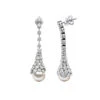18K White Gold Diamond And Pearl Drop Earrings For Women 4.5 Carats F VS Diamonds 2 18K White Gold Diamond And Pearl Drop Earrings For Women 4.5 Carats F VS Diamonds -Invicta Jewelry Store 18k gold diamond and pearl drop earrings for women 45 carats f vs diamonds 100583 white