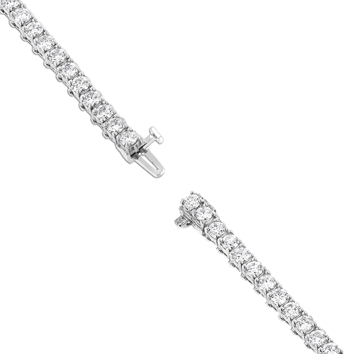 18K White Gold Inline Round Diamond Tennis Bracelet For Women 6.69ct VS Diamonds 6 18K White Gold Inline Round Diamond Tennis Bracelet For Women 6.69ct VS Diamonds - Image 4