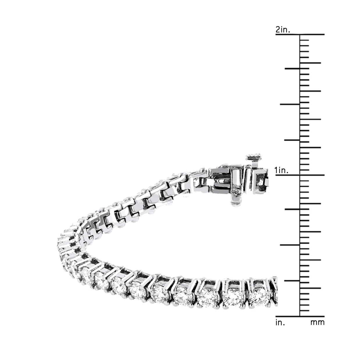 18K White Gold Inline Round Diamond Tennis Bracelet For Women 6.69ct VS Diamonds 7 18K White Gold Inline Round Diamond Tennis Bracelet For Women 6.69ct VS Diamonds - Image 5