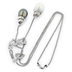 18K White Gold Pearl And Diamond Necklace Hearts 0.84ct 10 18K White Gold Pearl And Diamond Necklace Hearts 0.84ct -Invicta Jewelry Store 18k gold pearl and diamond necklace hearts 084ct p 5782 backwh