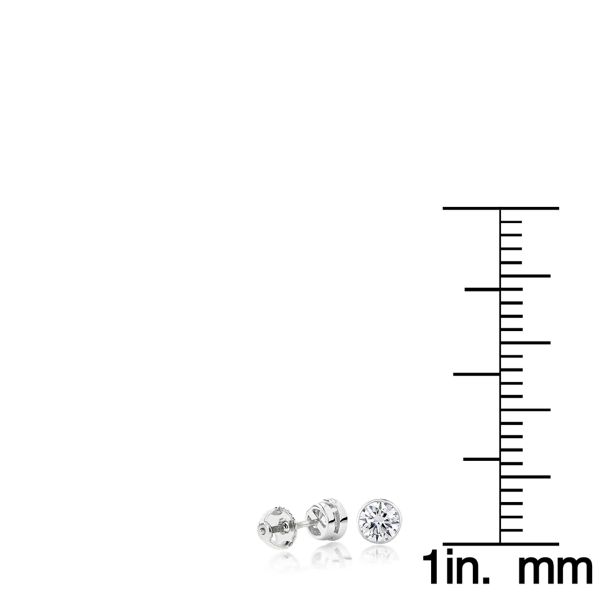18K White Gold Solitaire Round Diamond Bezel Stud Earrings 0.25ct 8 18K White Gold Solitaire Round Diamond Bezel Stud Earrings 0.25ct - Image 6