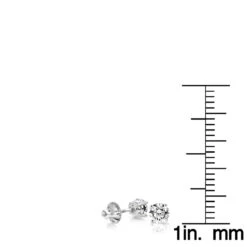 18K White Gold Solitaire Round Diamond Stud Earrings 0.33ct 13 18K White Gold Solitaire Round Diamond Stud Earrings 0.33ct -Invicta Jewelry Store 18k gold solitaire round diamond stud earrings 033ct rulerwh