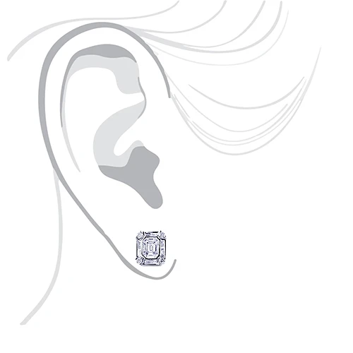 18K White Gold Unique VS Diamond Stud Earrings 2.01ct 5 18K White Gold Unique VS Diamond Stud Earrings 2.01ct - Image 3