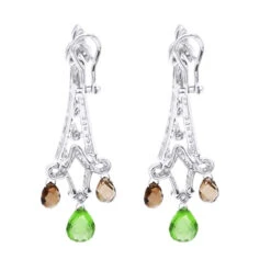 18K White Gold Peridot Diamond Chandelier Earrings 0.99ct 8 18K White Gold Peridot Diamond Chandelier Earrings 0.99ct -Invicta Jewelry Store 18k peridot diamond chandelier earrings 099ct p 22369 back white