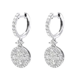 2 Carat Dangling Round Diamond Drop Earrings For Women By Luxurman 14K White Gold 11 2 Carat Dangling Round Diamond Drop Earrings For Women By Luxurman 14K White Gold -Invicta Jewelry Store 2 carat dangling round diamond drop earrings for women by luxurman 14k gold backwh