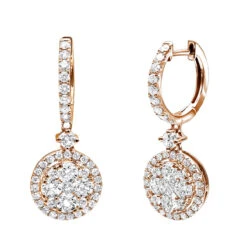 2 Carat Dangling Round Diamond Drop Earrings For Women By Luxurman 14K White Gold 10 2 Carat Dangling Round Diamond Drop Earrings For Women By Luxurman 14K White Gold -Invicta Jewelry Store 2 carat dangling round diamond drop earrings for women by luxurman 14k gold ro