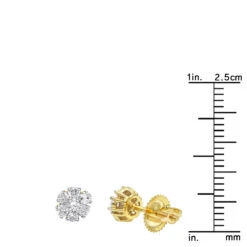 2 Carat Look 14K Yellow Gold Cluster Diamond Stud Earrings For Women 1/2ct By Luxurman 13 2 Carat Look 14K Yellow Gold Cluster Diamond Stud Earrings For Women 1/2ct By Luxurman -Invicta Jewelry Store 2 carat look 14k gold cluster diamond stud earrings for women 12ct by luxurman rulerye