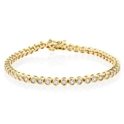 2.20 Carat Diamond Tennis Bracelet 14K Yellow Gold Bezel Set 10 2.20 Carat Diamond Tennis Bracelet 14K Yellow Gold Bezel Set -Invicta Jewelry Store 220 carat diamond tennis bracelet 14k bezel set p 22425 ye