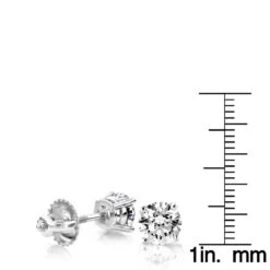 2ct Round Cut Diamond Platinum Stud Earrings -Invicta Jewelry Store 2ct round cut diamond platinum stud earrings ruler