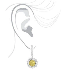 3 Carat 14K White Gold White Yellow Diamond Flower Earrings For Women By Luxurman 12 3 Carat 14K White Gold White Yellow Diamond Flower Earrings For Women By Luxurman -Invicta Jewelry Store 3 carat 14k gold white yellow diamond flower earrings for women by luxurman bodwh