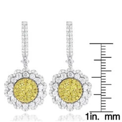 3 Carat 14K White Gold White Yellow Diamond Flower Earrings For Women By Luxurman 13 3 Carat 14K White Gold White Yellow Diamond Flower Earrings For Women By Luxurman -Invicta Jewelry Store 3 carat 14k gold white yellow diamond flower earrings for women by luxurman rulerwh