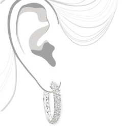 3 Row Diamond Hoop Earrings 4.41ct 14K Rose Gold -Invicta Jewelry Store 3 row diamond hoop earrings 441ct 14k gold 3