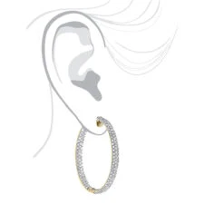 Large 5 Carat Diamond Hoop Earrings For Women 14K Yellow Gold Inside Out Style 12 Large 5 Carat Diamond Hoop Earrings For Women 14K Yellow Gold Inside Out Style -Invicta Jewelry Store 5 carat diamond hoop earrings 14k gold inside out style p 48029 bodye