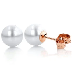 6-6.5mm 14K White Gold White Fresh Water Pearl Stud Earrings 10 6-6.5mm 14K White Gold White Fresh Water Pearl Stud Earrings -Invicta Jewelry Store 6 65mm 14k gold white fresh water pearl stud earrings p 5904 ro