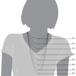 LUXURMAN Solid 14K White Gold Box Chain For Women 1mm Wide -Invicta Jewelry Store Womens Chains Length Comparison Illustration 34