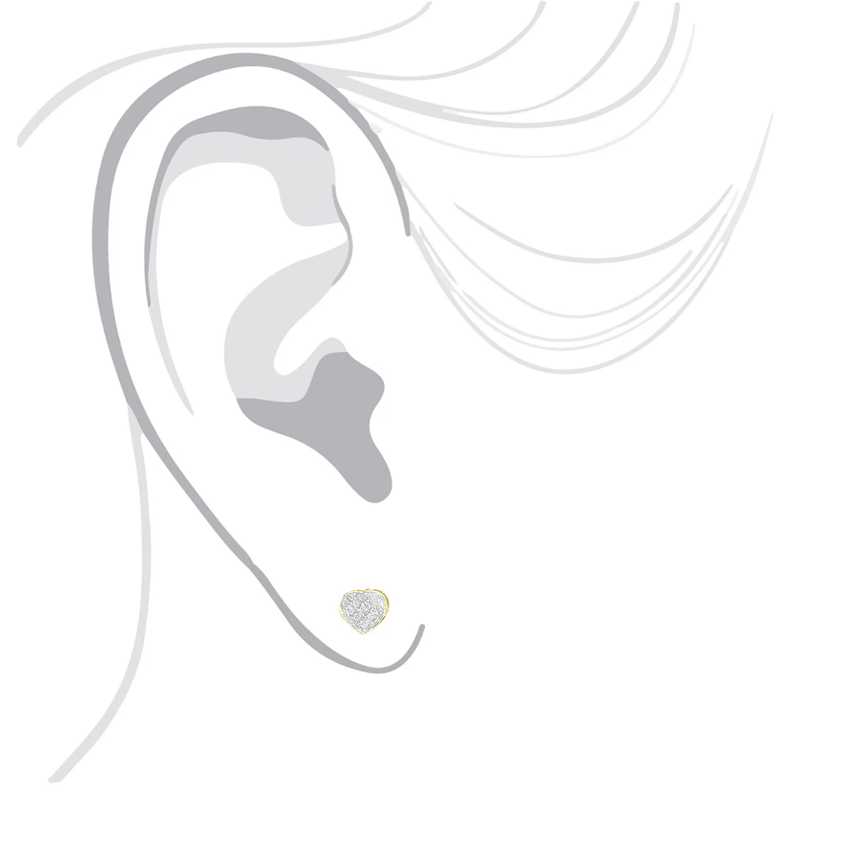 Affordable Real Diamond Heart Earrings Studs For Women & Girls 10K Yellow Gold 6 Affordable Real Diamond Heart Earrings Studs For Women & Girls 10K Yellow Gold - Image 4