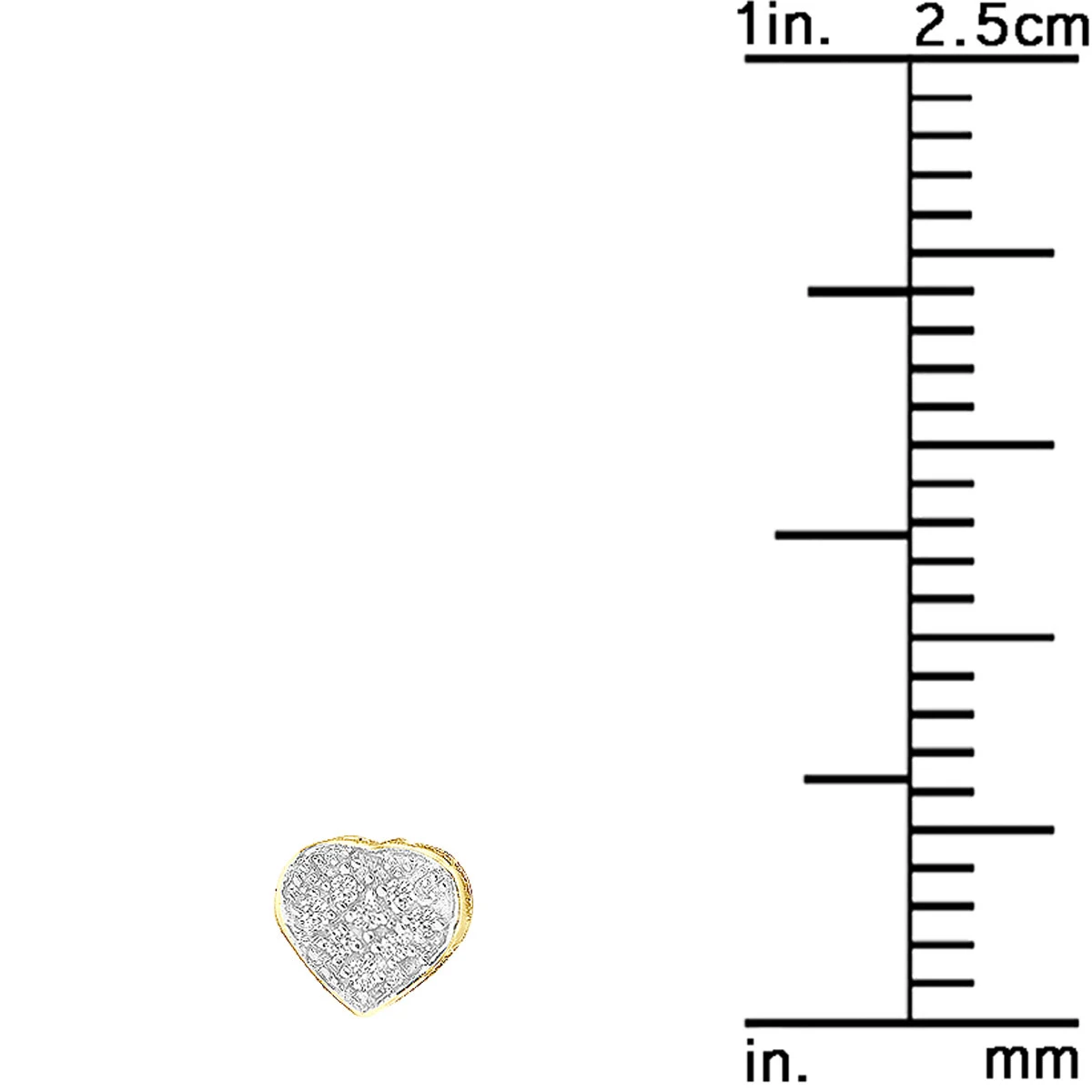 Affordable Real Diamond Heart Earrings Studs For Women & Girls 10K Yellow Gold 7 Affordable Real Diamond Heart Earrings Studs For Women & Girls 10K Yellow Gold - Image 5