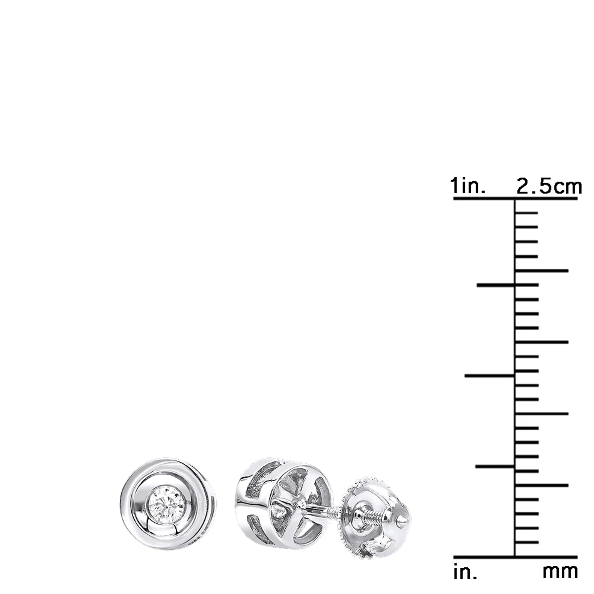 Affordable Solitaire Diamond Stud Earrings 10K White Gold 0.15ct By Luxurman 7 Affordable Solitaire Diamond Stud Earrings 10K White Gold 0.15ct By Luxurman - Image 5