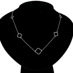 14K White Gold Ladies Diamond Alhambra Necklace 1/3ct 11 14K White Gold Ladies Diamond Alhambra Necklace 1/3ct -Invicta Jewelry Store alhambra jewelry 14k gold ladies diamond necklace 13ct bodwh