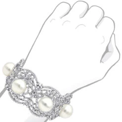 Art Deco White South Sea Pearl And Diamond Bracelet For Women 18K White Gold 12 Art Deco White South Sea Pearl And Diamond Bracelet For Women 18K White Gold -Invicta Jewelry Store art deco white south sea pearl and diamond bracelet for women 18k gold bodwh