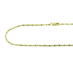 Bead Bar 14K Yellow Gold Link Chain 1.5mm White Yellow Gold, 16in - 24in