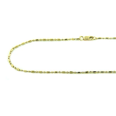 Bead Bar 14K Yellow Gold Link Chain 1.5mm White Yellow Gold, 16in - 24in 3 Bead Bar 14K Yellow Gold Link Chain 1.5mm White Yellow Gold, 16in - 24in