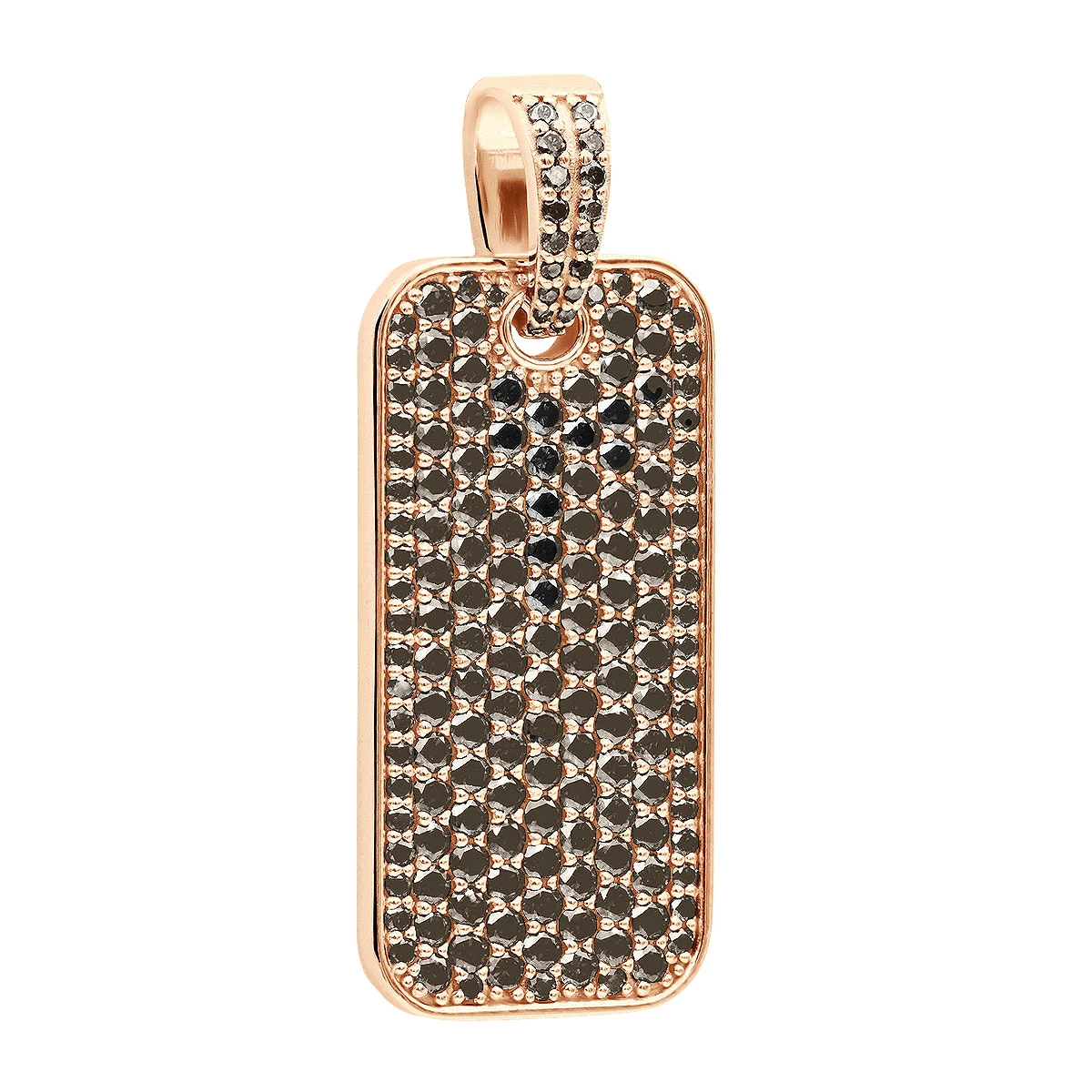 2 Inch Men's Black Diamond Dog Tag Pendant 14K White Gold 7.5ct 5 2 Inch Men's Black Diamond Dog Tag Pendant 14K White Gold 7.5ct - Image 3