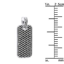 2 Inch Men's Black Diamond Dog Tag Pendant 14K White Gold 7.5ct 17 2 Inch Men's Black Diamond Dog Tag Pendant 14K White Gold 7.5ct -Invicta Jewelry Store black diamond dog tag pendant 14k 750ct p 44068 ruler white