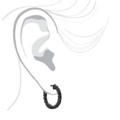 14K Black Plated Gold Black Diamond Hoop Earrings 1.93ct 12 14K Black Plated Gold Black Diamond Hoop Earrings 1.93ct -Invicta Jewelry Store black diamond jewelry 14k diamond hoop earrings 193ct p 35678 bodbl