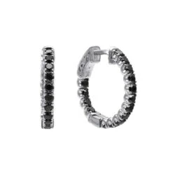 14K Black Plated Gold Black Diamond Hoop Earrings 1.93ct 10 14K Black Plated Gold Black Diamond Hoop Earrings 1.93ct -Invicta Jewelry Store black diamond jewelry 14k diamond hoop earrings 193ct p 35678 wh