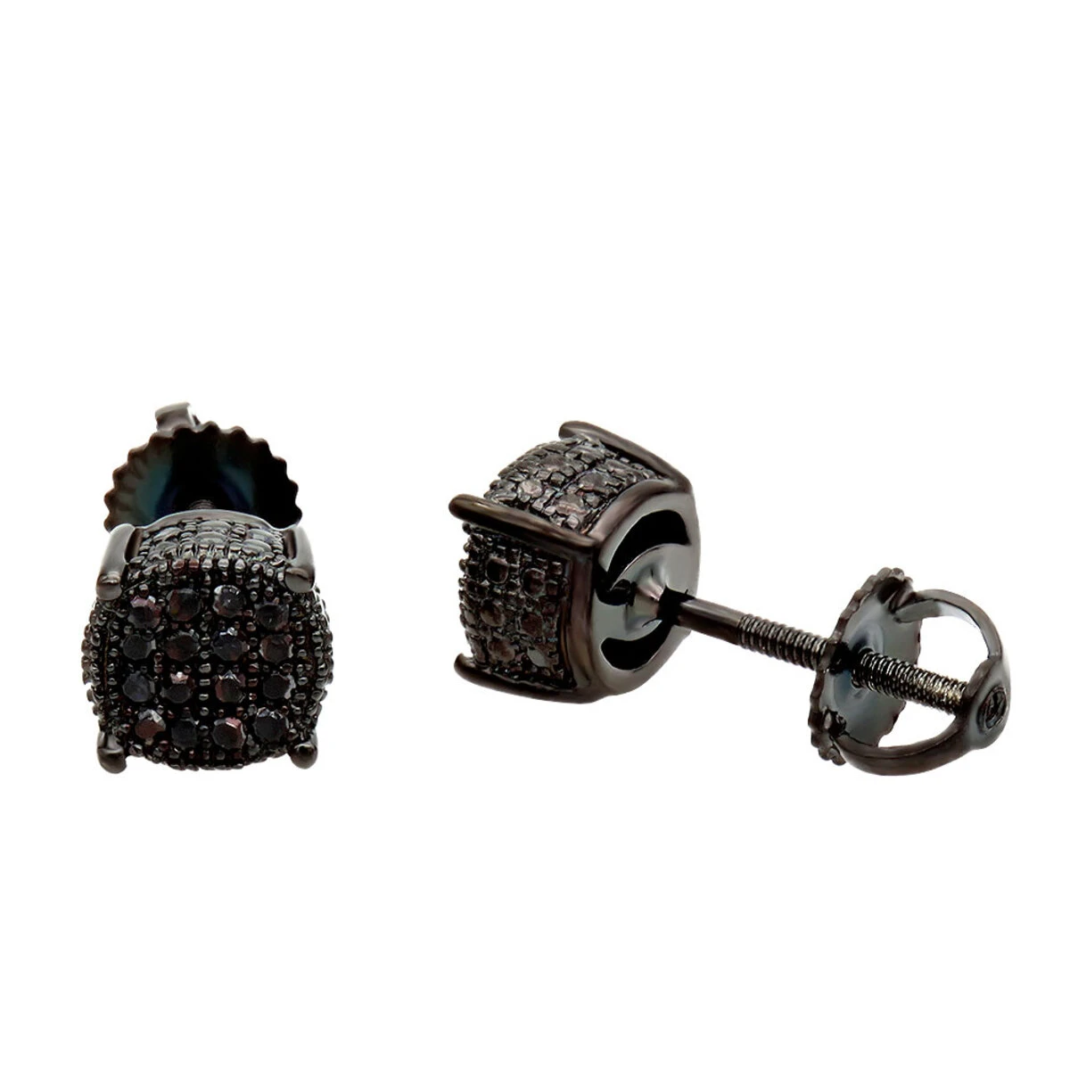 Black Diamond Stud Earrings 0.25ct Sterling Silver 3 Black Diamond Stud Earrings 0.25ct Sterling Silver