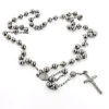 Black Silver Rosary Bead Necklace 1 Black Silver Rosary Bead Necklace -Invicta Jewelry Store black silver rosary bead necklace p 45132