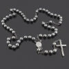 Black Sterling Silver Rosary Beads - Diamond Cut -Invicta Jewelry Store black sterling silver rosary beads diamond cut p 41309