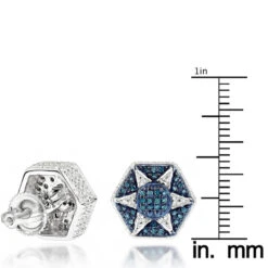 Blue Diamond Star Earrings 0.3ct Sterling Silver 9 Blue Diamond Star Earrings 0.3ct Sterling Silver -Invicta Jewelry Store blue diamond star earrings 035ct sterling silver p 46644 ruler